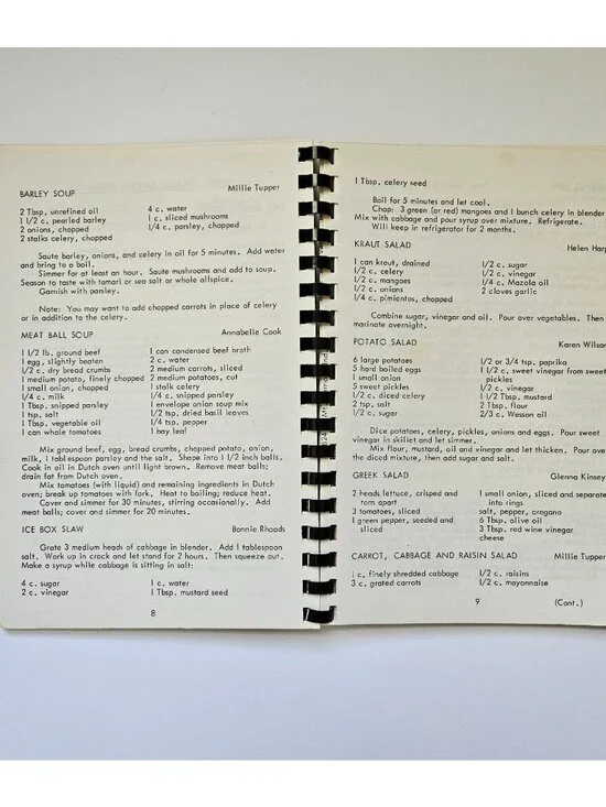 Favorite recipes vintage 1980s cookbook ABWA cottagecore grannycore spiralbound - Picture 7 of 16